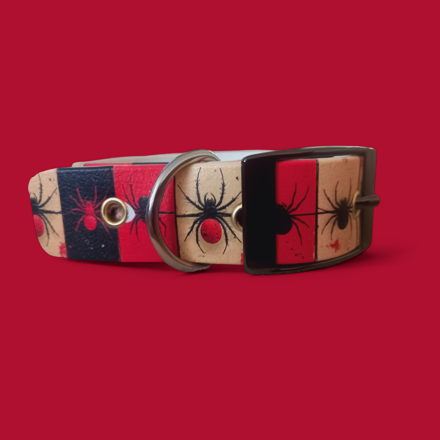 Waterproof Biothane Red Back Spider Collar